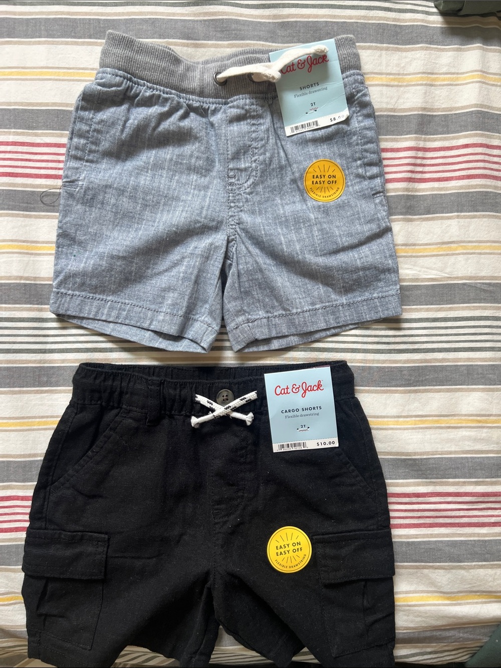 Cat & Jack Kids' Light Blue and Black Shorts - 2-Pack 2T